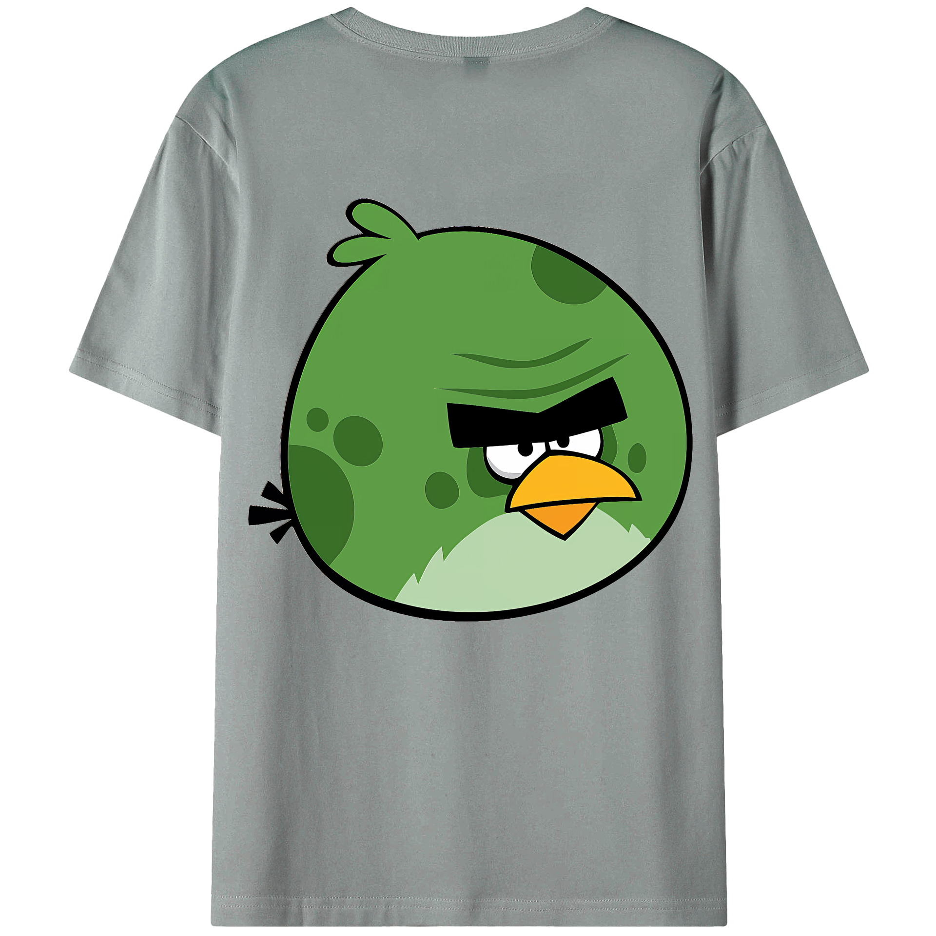 （画像用） Angry Birds アングリーバード 綿100％ メンズ半袖Tシャツ（バックプリント） 通気性